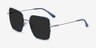 Fleur Shiny Sliver Blue Floral MetalSunglass Frames from EyeBuyDirect, Angle View