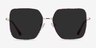 Fleur Shiny Rose Gold Red Floral MetalSunglass Frames from EyeBuyDirect, Front View