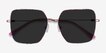 Fleur Shiny Rose Gold Red Floral MetalSunglass Frames from EyeBuyDirect, Closed View