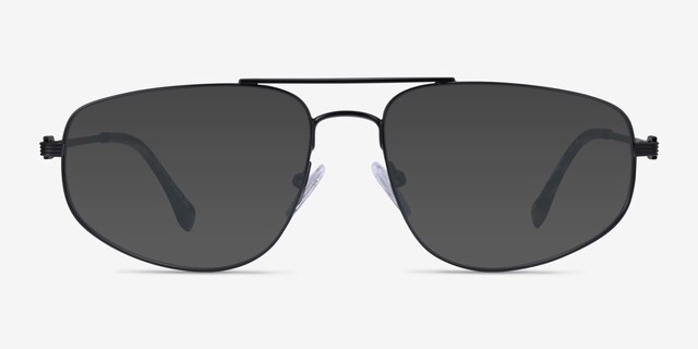 Rooster Shiny Black MetalSunglass Frames from EyeBuyDirect, Front View