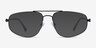 Rooster Shiny Black MetalSunglass Frames from EyeBuyDirect, Front View