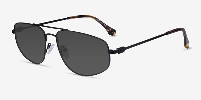 Rooster Shiny Black MetalSunglass Frames from EyeBuyDirect, Angle View
