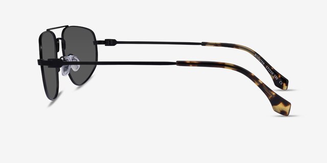 Rooster Shiny Black MetalSunglass Frames from EyeBuyDirect, Side View