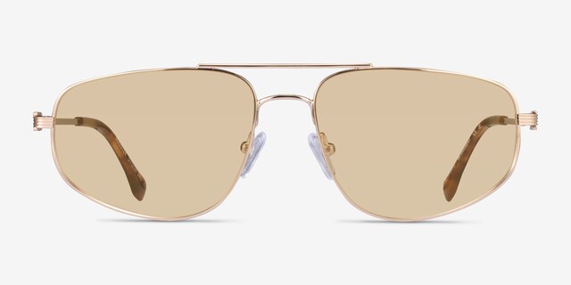 Rooster Shiny Gold MetalSunglass Frames from EyeBuyDirect, Front View