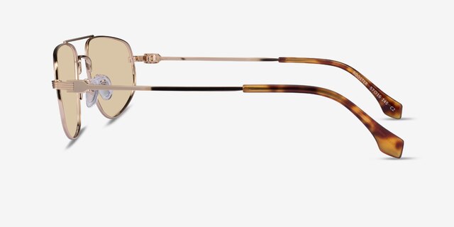 Rooster Shiny Gold MetalSunglass Frames from EyeBuyDirect, Side View