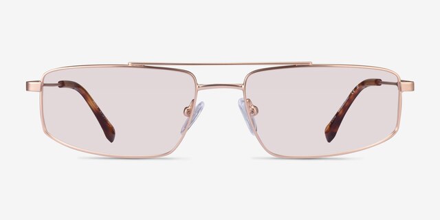 Alto Matt Rose Gold MetalSunglass Frames from EyeBuyDirect, Front View