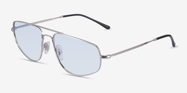 Alto Matt Silver MetalSunglass Frames from EyeBuyDirect, Angle View