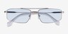 Alto Matt Silver MetalSunglass Frames from EyeBuyDirect, Closed View