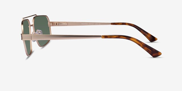 Ascend Satin Gold MetalSunglass Frames from EyeBuyDirect, Side View