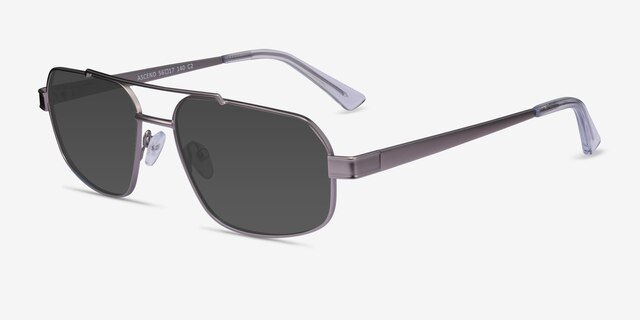 Ascend Satin Gunmetal MetalSunglass Frames from EyeBuyDirect, Angle View