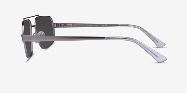 Ascend Satin Gunmetal MetalSunglass Frames from EyeBuyDirect, Side View