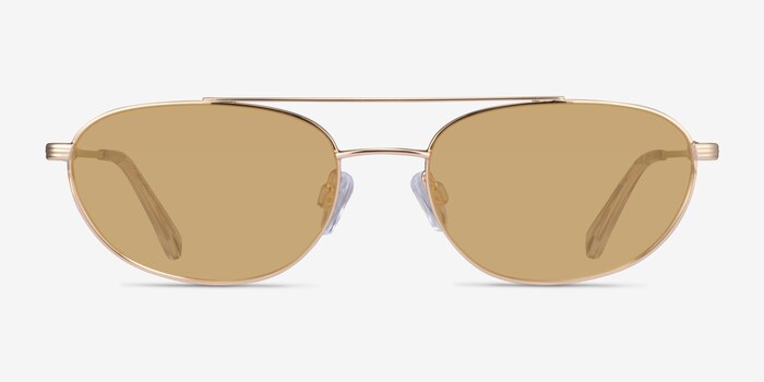 Range Shiny Gold Metal Sunglass Frames from EyeBuyDirect