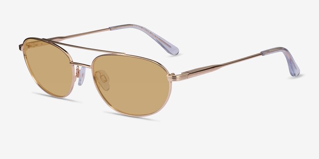 Range Shiny Gold MetalSunglass Frames from EyeBuyDirect, Angle View