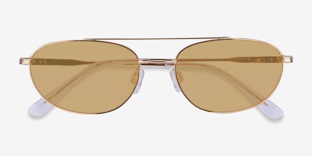 Range Shiny Gold MetalSunglass Frames from EyeBuyDirect, Closed View