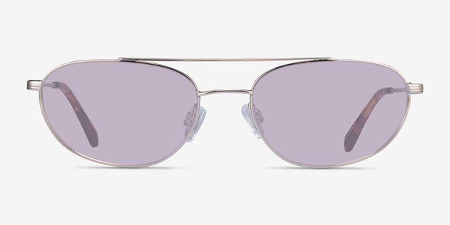 Range Shiny Silver MetalSunglass Frames from EyeBuyDirect, Front View