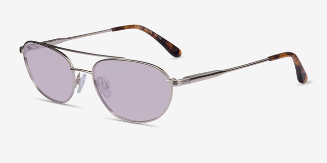 Range Shiny Silver MetalSunglass Frames from EyeBuyDirect, Angle View