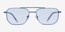Pilot Matt Blue Shiny Clear MetalSunglass Frames from EyeBuyDirect, Front View
