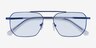 Pilot Matt Blue Shiny Clear MetalSunglass Frames from EyeBuyDirect, Closed View