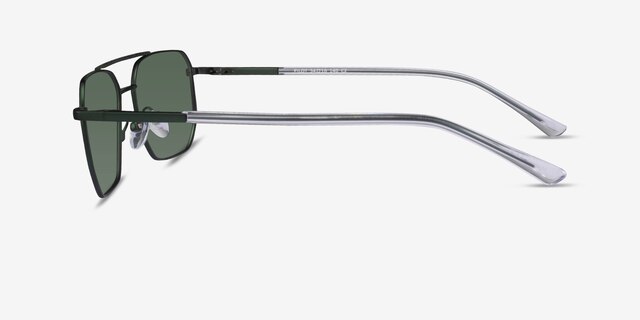 Pilot Matt Green Shiny Clear MetalSunglass Frames from EyeBuyDirect, Side View