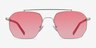 Golf Matt Silver Solid Red MetalSunglass Frames from EyeBuyDirect, Front View
