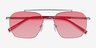 Golf Matt Silver Solid Red MetalSunglass Frames from EyeBuyDirect, Closed View