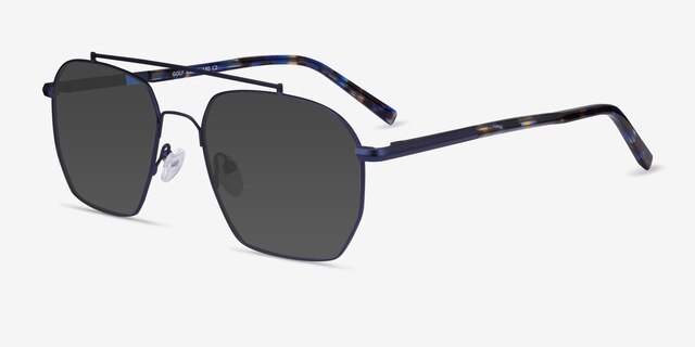 Golf Matt Blue Tortoise MetalSunglass Frames from EyeBuyDirect, Angle View