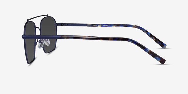 Golf Matt Blue Tortoise MetalSunglass Frames from EyeBuyDirect, Side View