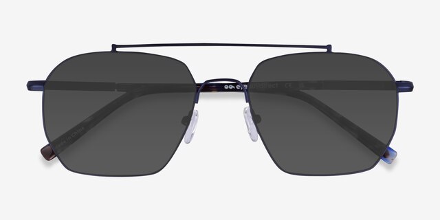 Golf Matt Blue Tortoise MetalSunglass Frames from EyeBuyDirect, Closed View