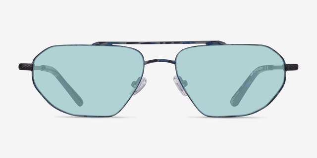 Viper Blue Tortoise MetalSunglass Frames from EyeBuyDirect, Front View