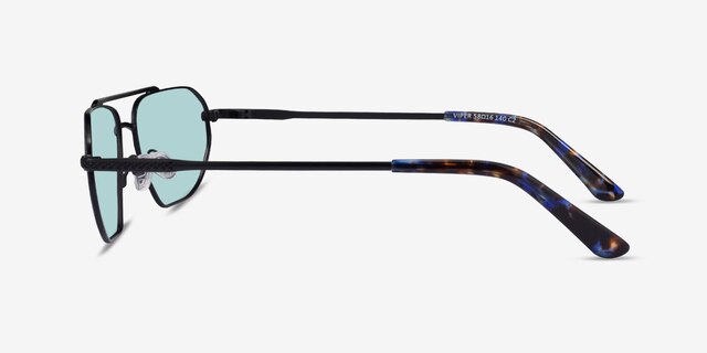 Viper Blue Tortoise MetalSunglass Frames from EyeBuyDirect, Side View