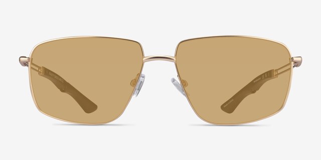 Vitality Matte Gold MetalSunglass Frames from EyeBuyDirect, Front View