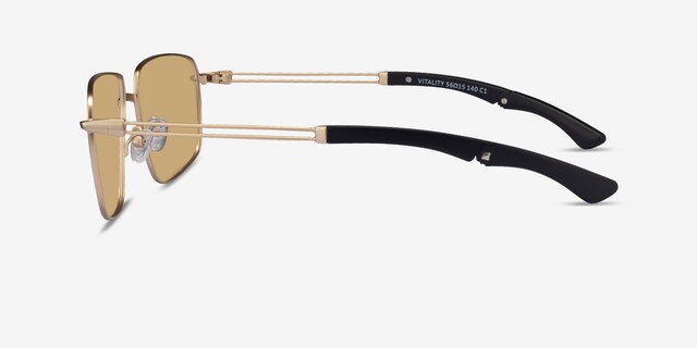 Vitality Matte Gold MetalSunglass Frames from EyeBuyDirect, Side View