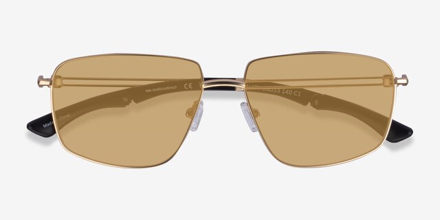 Vitality Matte Gold MetalSunglass Frames from EyeBuyDirect, Closed View