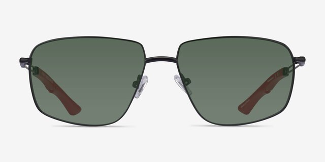 Vitality Matte Black MetalSunglass Frames from EyeBuyDirect, Front View