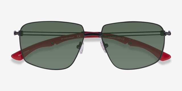 Vitality Matte Black MetalSunglass Frames from EyeBuyDirect, Closed View