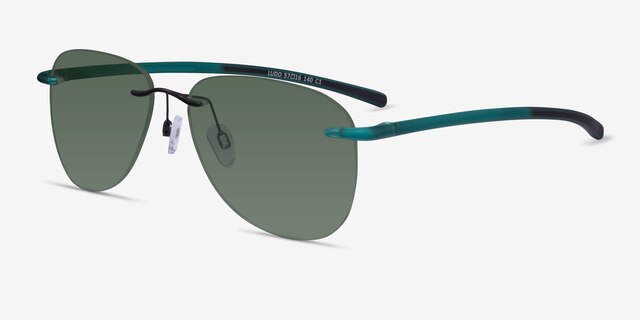 Ludo Black MetalSunglass Frames from EyeBuyDirect, Angle View