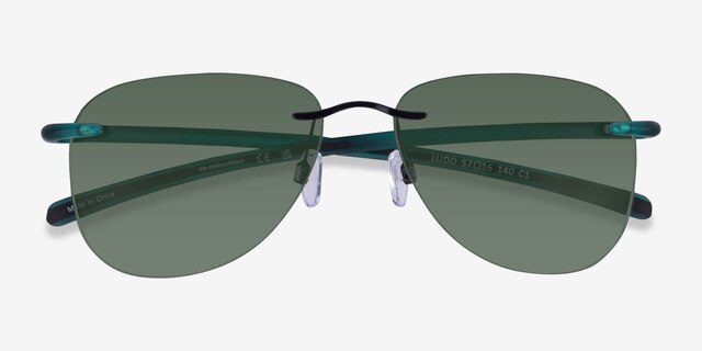 Ludo Black MetalSunglass Frames from EyeBuyDirect, Closed View