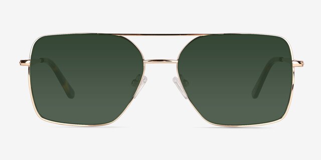 Gilmore Shiny Gold Tortoise MétalSoleil de Lunette de vue d'EyeBuyDirect, Vue de Face