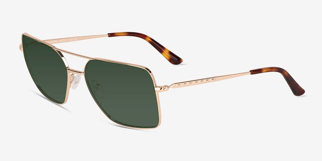 Gilmore Shiny Gold Tortoise MétalSoleil de Lunette de vue d'EyeBuyDirect, Vue d'Angle