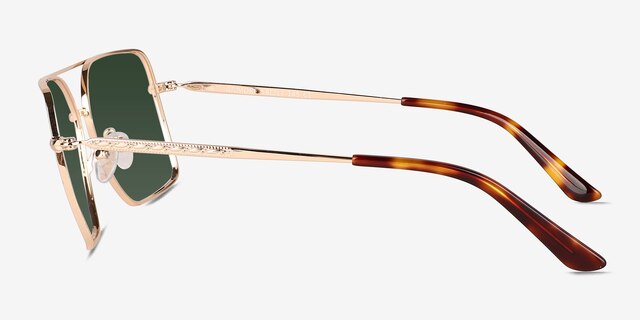 Gilmore Shiny Gold Tortoise MétalSoleil de Lunette de vue d'EyeBuyDirect, Vue de Côté