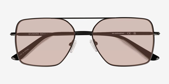 Gilmore Black MetalSunglass Frames from EyeBuyDirect, Closed View