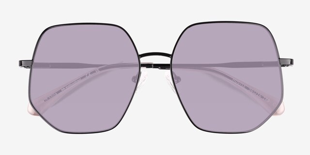 Hustle Noir MétalSoleil de Lunette de vue d'EyeBuyDirect, Vue Rapprochée