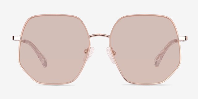 Hustle Rose Gold MetalSunglass Frames from EyeBuyDirect, Front View