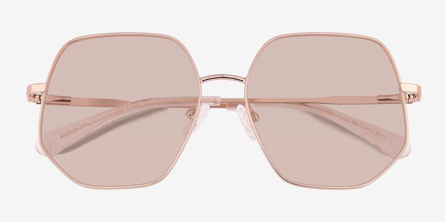 Hustle Rose Gold MetalSunglass Frames from EyeBuyDirect, Closed View