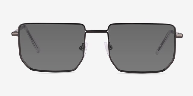 Remix Shiny Black MetalSunglass Frames from EyeBuyDirect, Front View