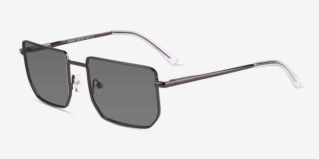 Remix Shiny Black MetalSunglass Frames from EyeBuyDirect, Angle View