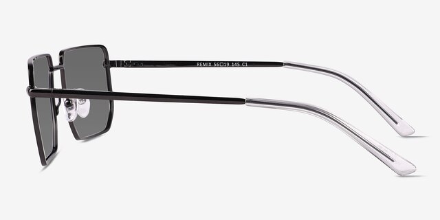 Remix Shiny Black MetalSunglass Frames from EyeBuyDirect, Side View