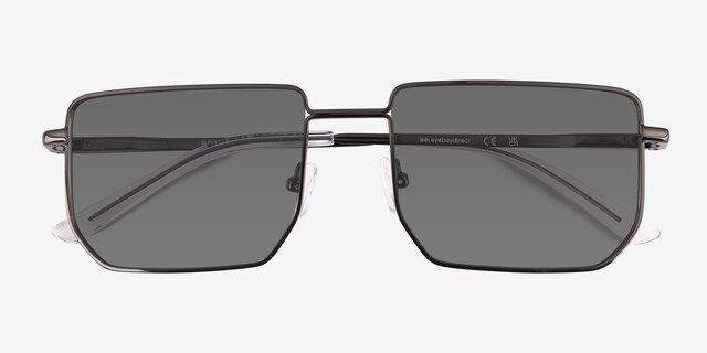 Remix Shiny Black MetalSunglass Frames from EyeBuyDirect, Closed View