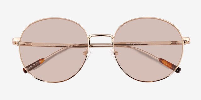 Olin Shiny Gold Tortoise MetalSunglass Frames from EyeBuyDirect, Closed View
