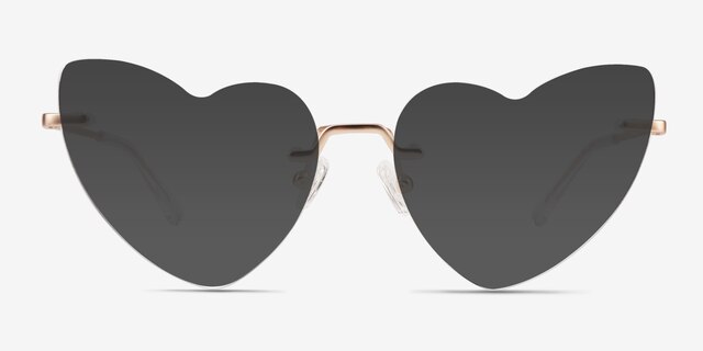 Priya Matte Rose Gold MetalSunglass Frames from EyeBuyDirect, Front View